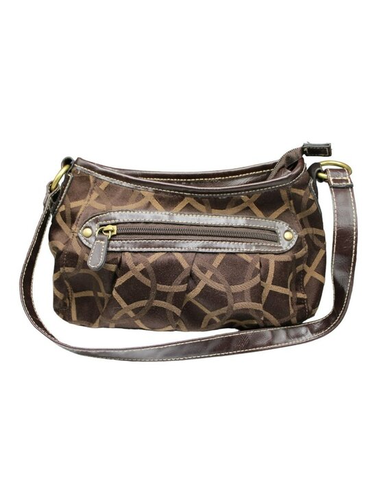 Merona Handbags - Merona Signature Brown Tan Shoulder Bag Handbag Purse